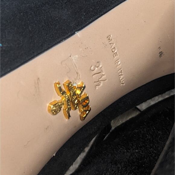 Prada Tear Drop Cut out Bootie High Heels Black Women's Size 37 1/2 / US 7.5 - Picture 10 of 10